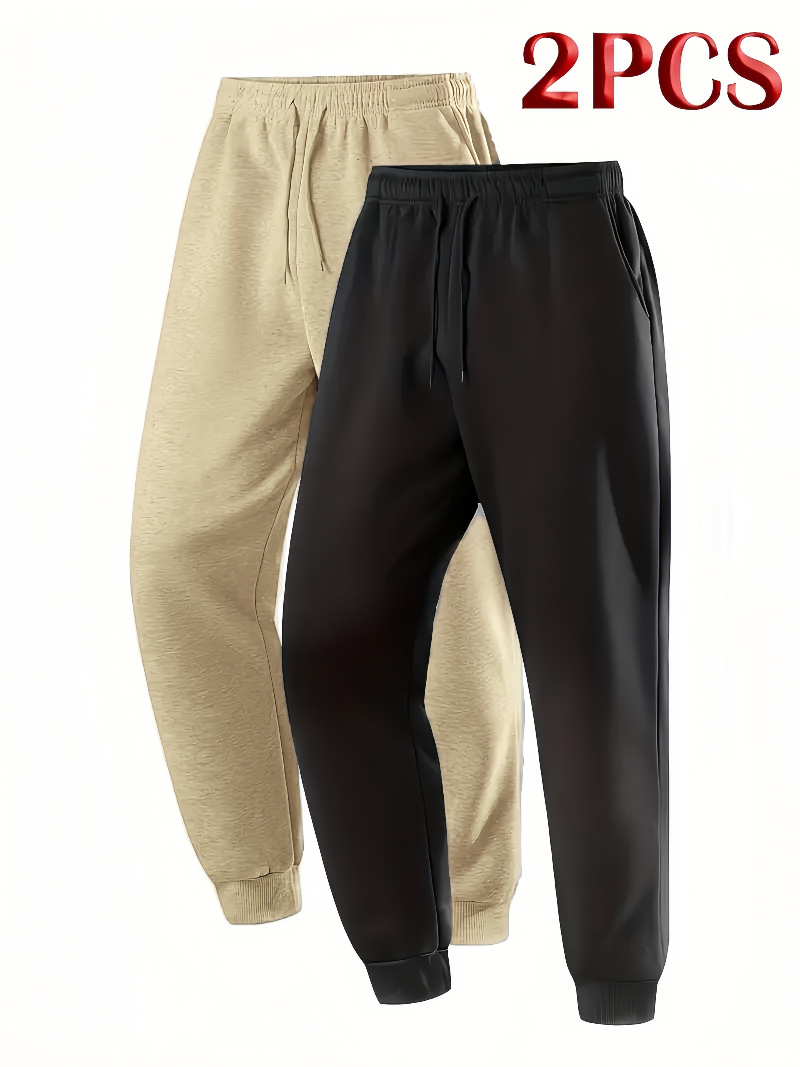 Transfronterizo tamaño europeo multi-pieza hombre moda ocio pantalones deportivos de invierno para correr pantalones deportivos de fitness pantalones de color sólido image 13