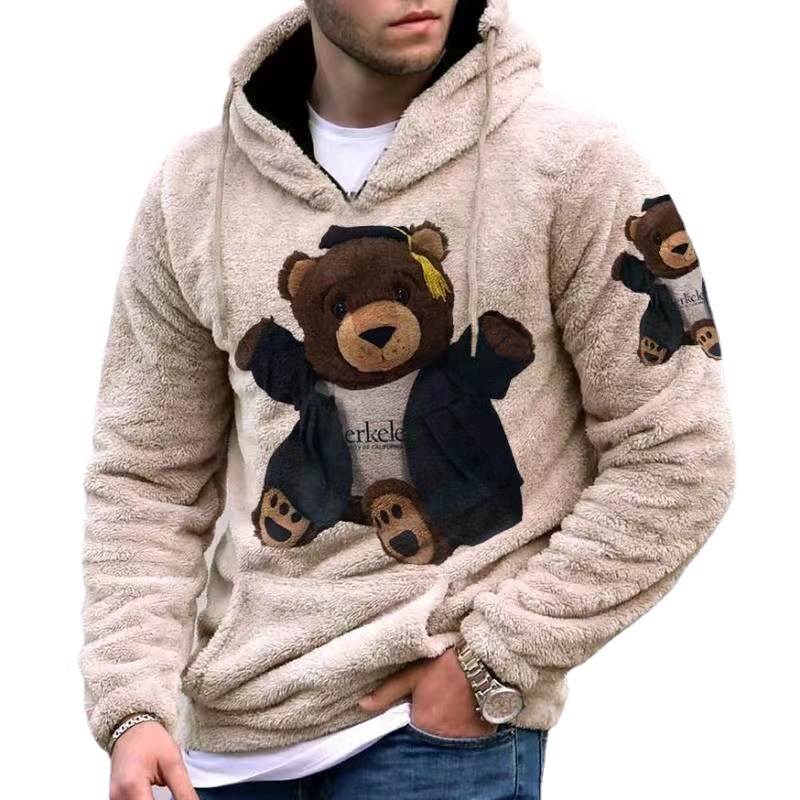Men's Clothing happy bear hooded sweatshirt_voghion.com