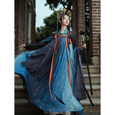 Tang Dynasty Hanfu Fairy dress for women  tang system straight collar double-breasted unlined upper garment of chest Ru skirt sprinkled chu authentic original