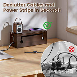 wifi路由器电线收纳盒排线板插座手机充电整理桌面电源线集线盒