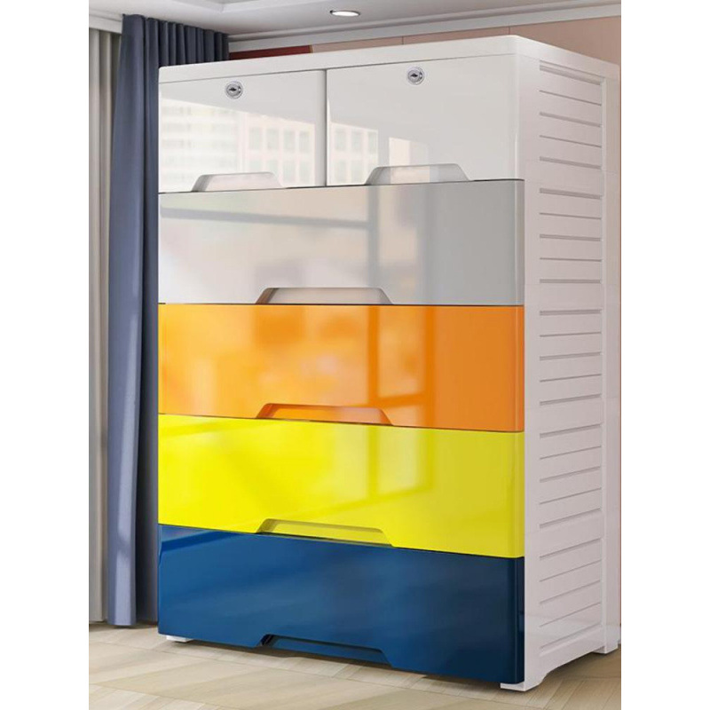 Gabinete de almacenamiento grueso de 70cm de ancho armario de plástico caja de acabado casero de cajón profundo tipo armario infantil