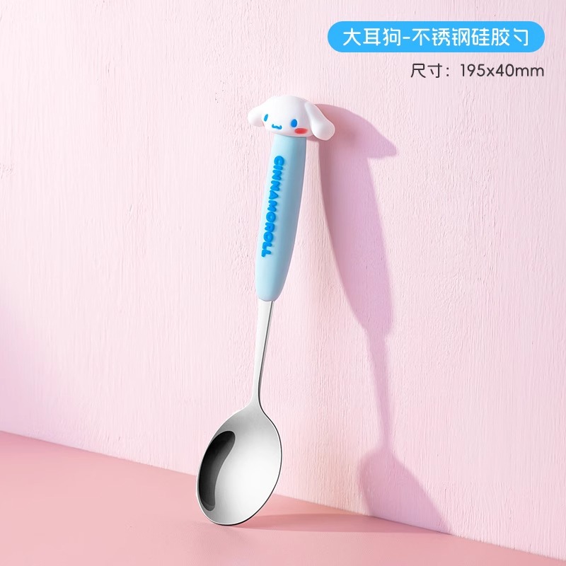 큰 귀 개 스테인레스 스틸 실리콘 스푼
