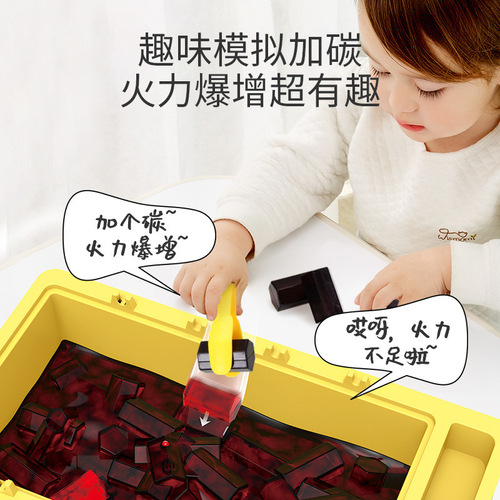 Five-star new product multi-functional large barbecue table skewers spray rotating sound effect children's play house interactive toy