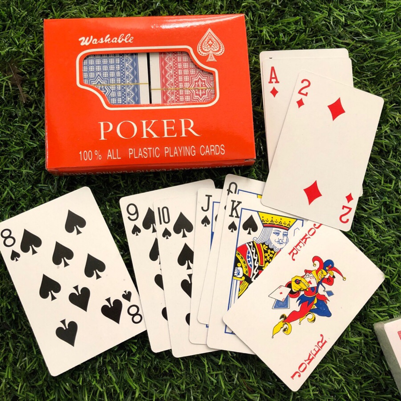 Tarjetas de juego de papel doble pago 2 paquetes rojo y azul cada mitad 280 gramos de tarjetas de juego de cartas image 5
