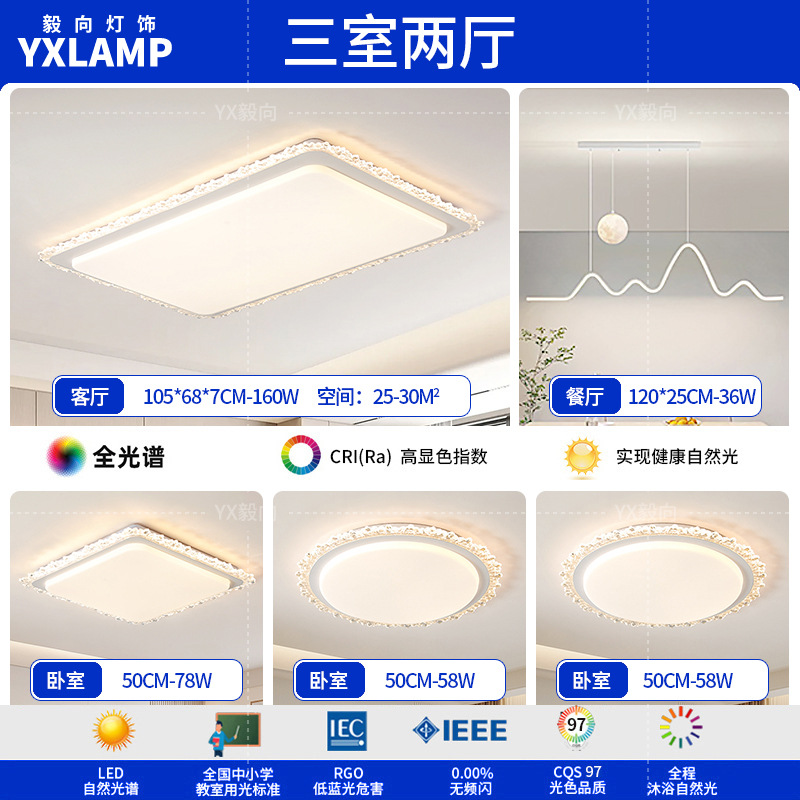 Dedo de visualización 97 - espectro completo - tres habitaciones y dos salas - lámpara de luna geométrica