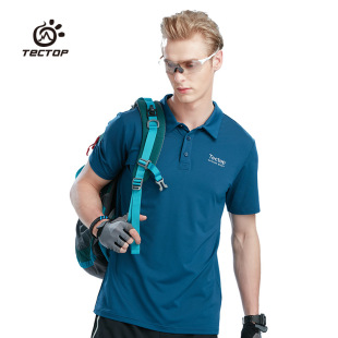 All year round plus single style tantuo outdoor couple's quick-drying lapel short-sleeved T-shirt moisture wicking T-shirt women's work clothes men