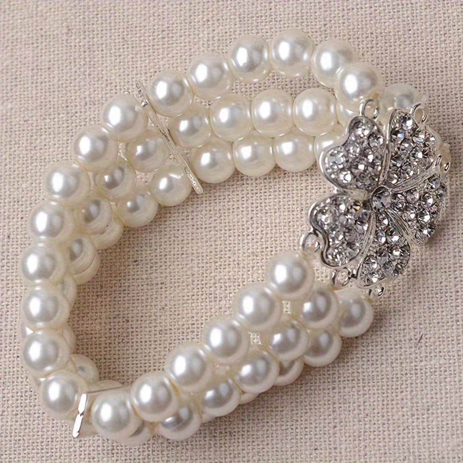 Fashionable elegant elastic bracelet pearl