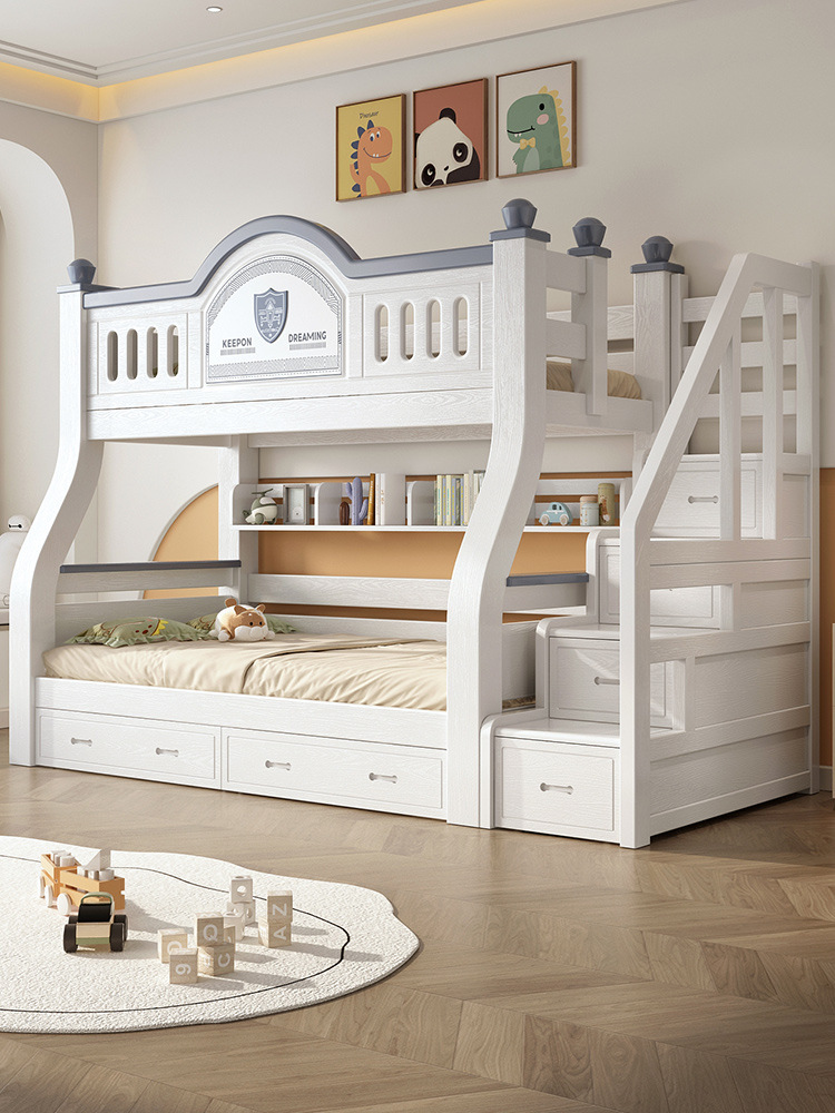 No Disturbance Bed Dual-Purpose Combination Bunk Bed Sister and Brother Cherry Children's Bed Multi-Functional Bed Double Bed