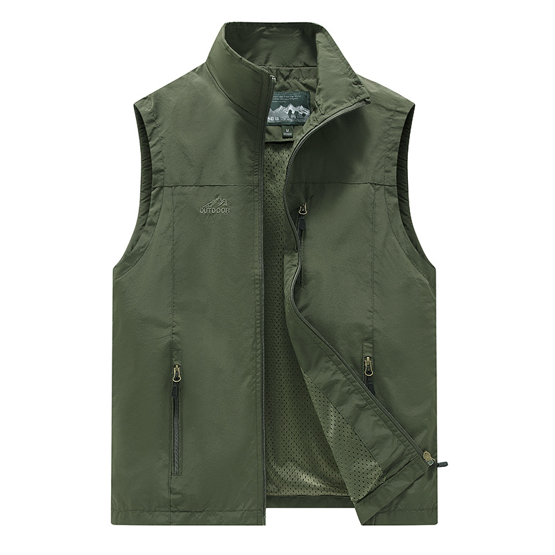 Nuevo clásico primavera y verano al aire libre ocio chaleco de secado rápido moda simple de cuello de fotografía chaleco chaqueta