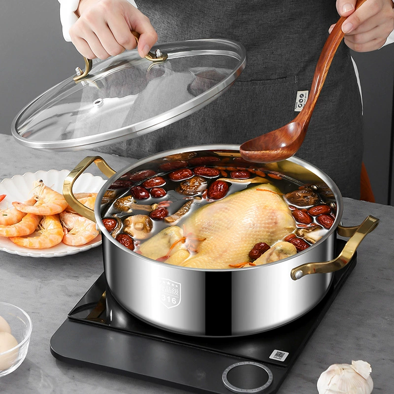 Stainless steel steamer thickened multi -layer home soup steamer nigaret soup hot pot large capacity stewed stew cooker