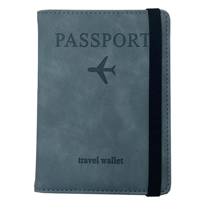 Amazon en stock RFID pasaporte titular de boleto aéreo cubierta protectora portátil multi-función en el extranjero multi-Tarjeta posición PU cuero antirrobo