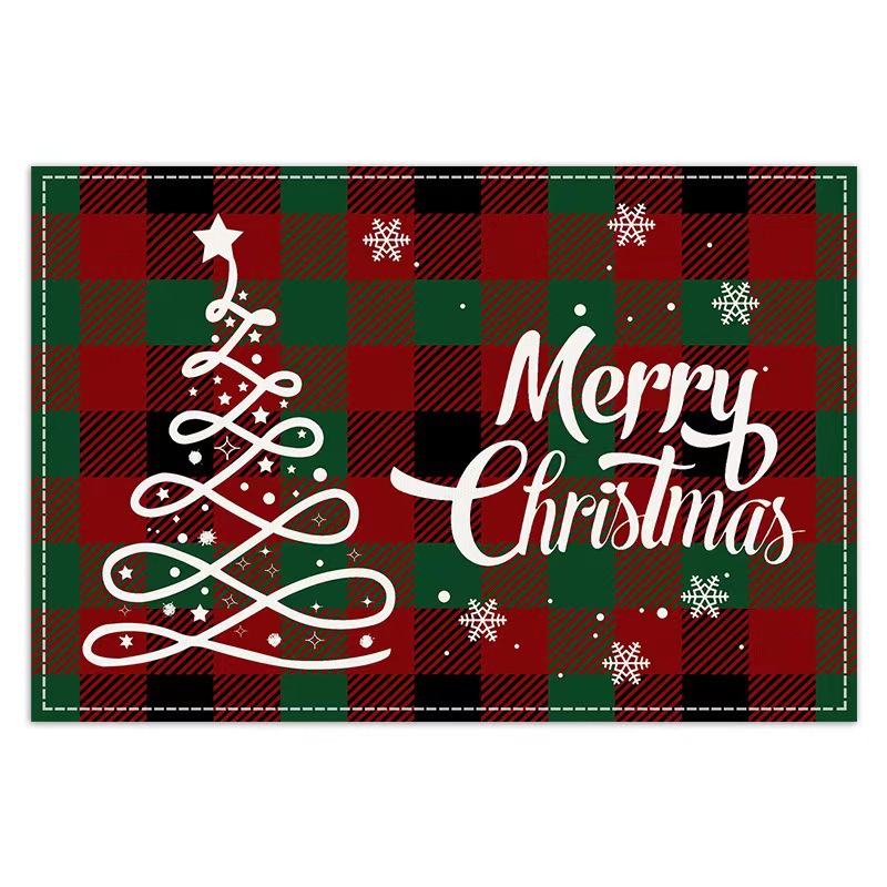 Transfronterizo temu explosión de Navidad invierno árbol de Navidad muñeco de nieve lino estampado conjunto de lino estampado