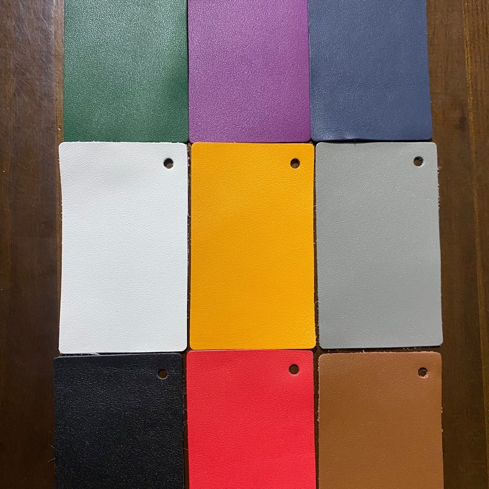 牛皮色卡面皮色卡头层牛皮电子产品专用皮料高品质真皮环保染色