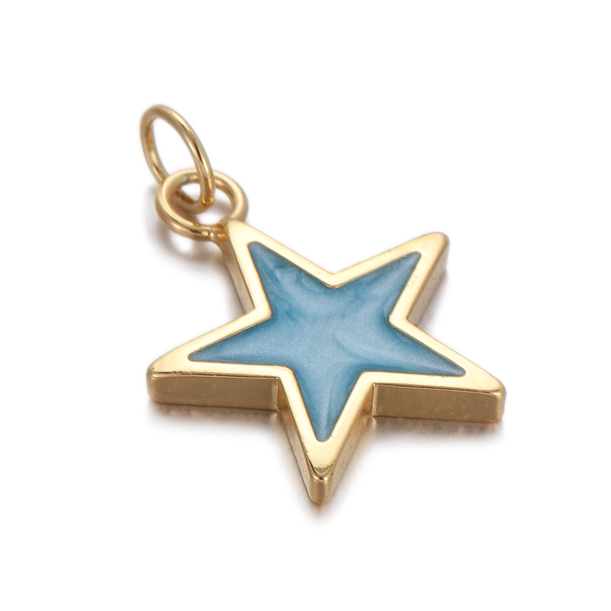 4g Weight Pendant Jewelry Making Type Gold Plated Plating Material 1 Piece Quantity Daily Occasion Copper Material Star, Heart Shape Pattern Women's Gender Enamel Design Simple Style Style 1 Piece Copper Gold Plated Star Heart Shape Pendant 10