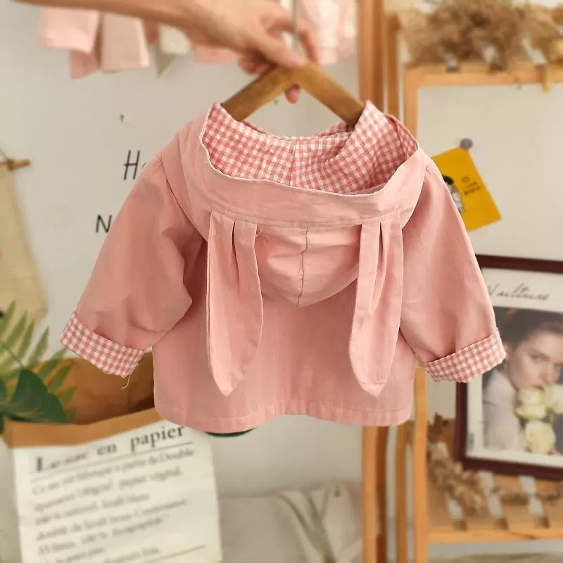 Детская верхняя одежда весна-осень 2025, новая весенняя одежда, модные топы для девочек, детская одежда для маленьких девочек, детская ветровка с капюшоном