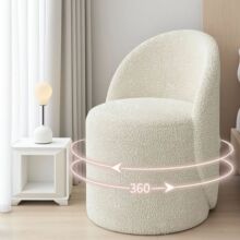 北欧旋转梳妆凳卧室简约靠背梳妆台家用化妆椅子网红衣帽间化妆凳