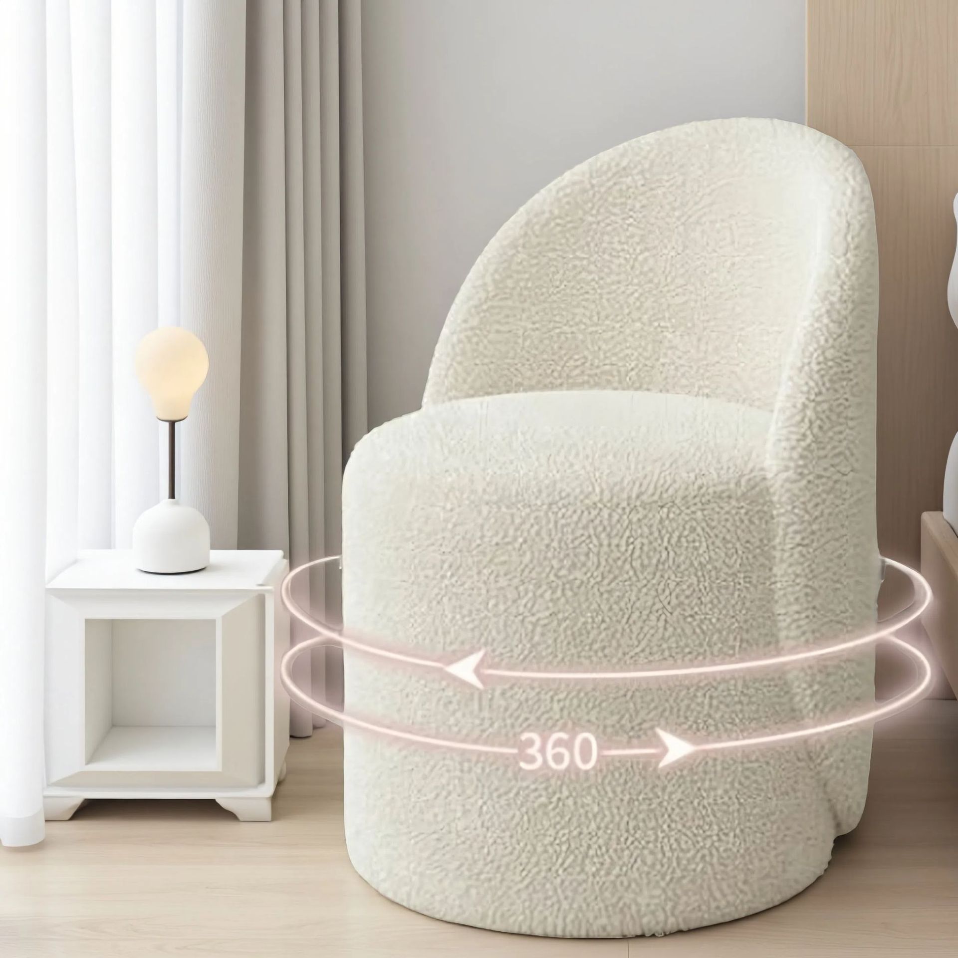 北欧旋转梳妆凳卧室简约靠背梳妆台家用化妆椅子网红衣帽间化妆凳