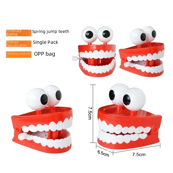 Wind-Up Funny Big-Tooth Clockwork Teeth Creative Novelty Prank Desktop Decoration Children's Toy Christmas Gift