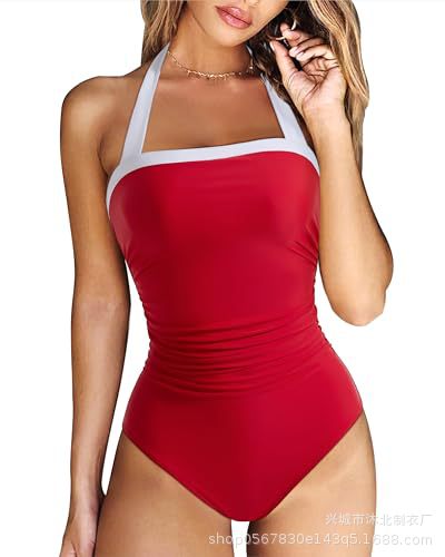 2024 Europa y Estados Unidos unido espalda abierta color combinación delgada abdomen colgante trajes de baño