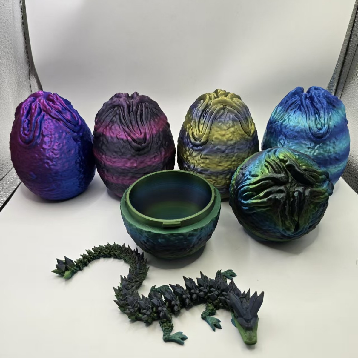 Amazon's Best-Selling 3D Printed Alien Dragon Egg Set Crystal Dragon Ornament Hand-Made Gift Toy Dragon Egg