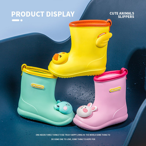 小鹿米利儿童雨鞋新款防水防滑软底可爱卡通男童女童室外宝宝雨靴