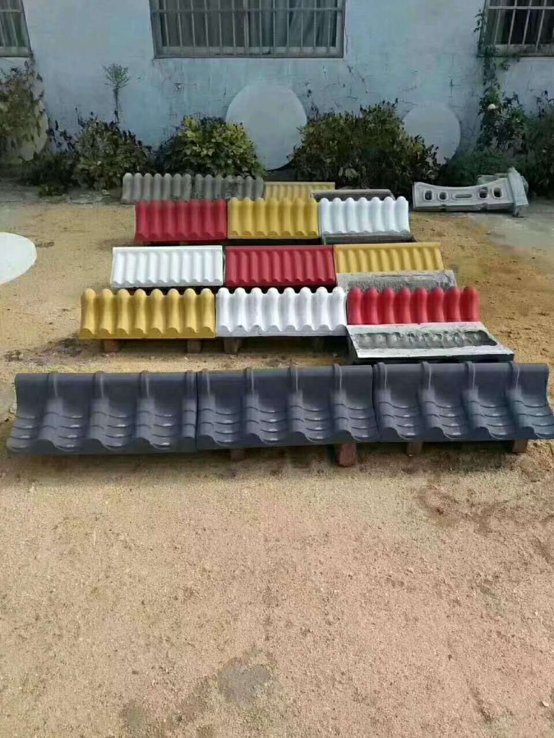 仿古屋檐双面瓦马头墙彩色瓦墙头围墙压顶瓦片一体瓦批发