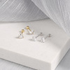 s925 Sterling Silver zircon Four claws Bead Thread Ear Studs Screw Bone nail Simplicity fashion Jewelry