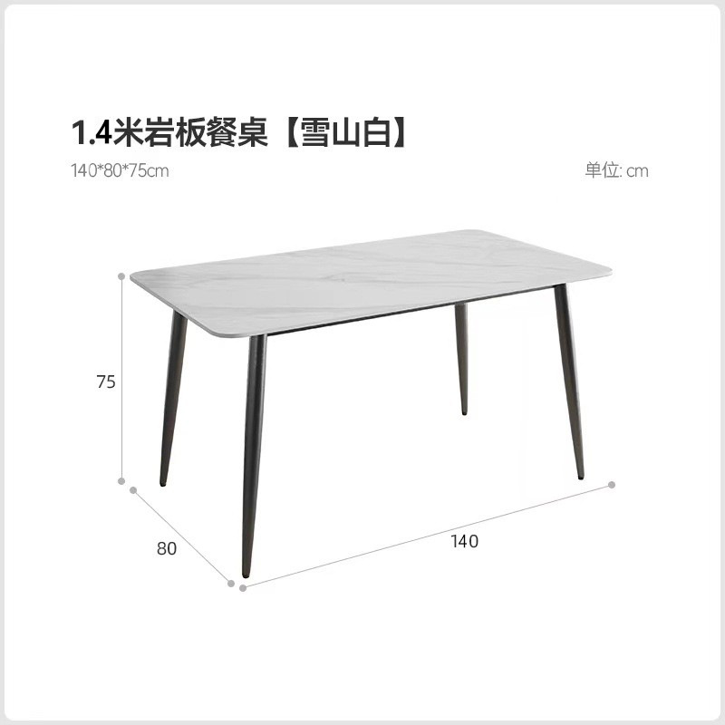Mesa y silla de comedor de tabla de roca comedor