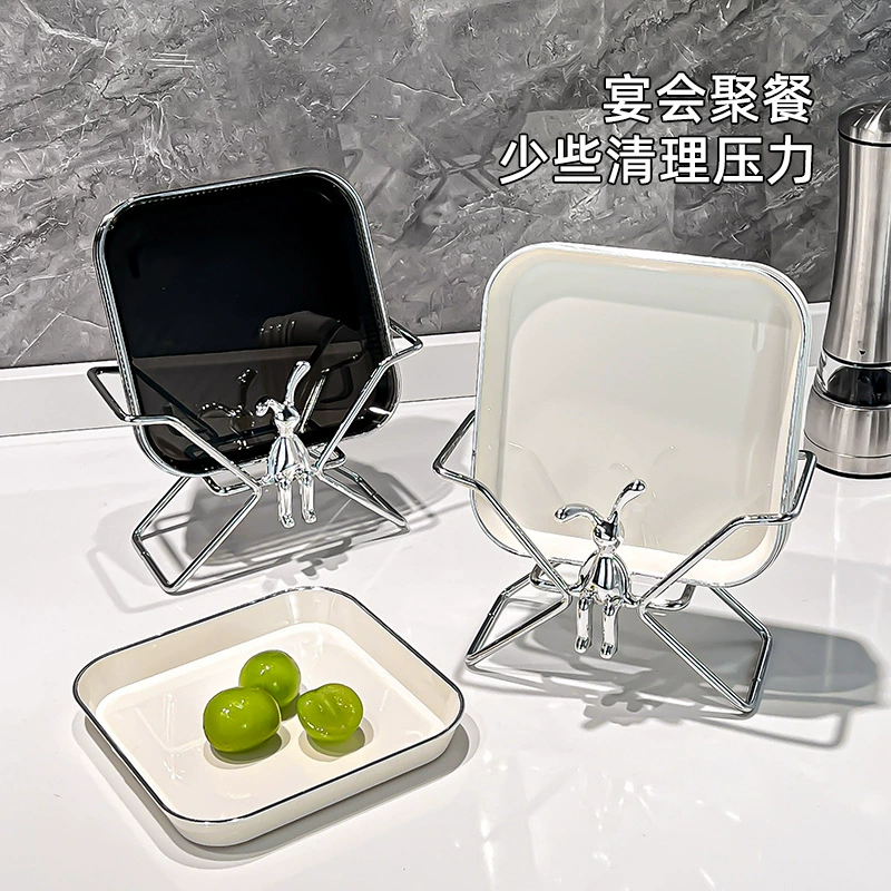 序新展 Spit bone disc household high -value small plate PET snack disk water fruit plate dining table garbage bone scum plate