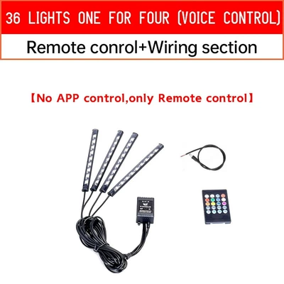 Cross-border Hot Motorcycle LED Atmosphere Other lights - one-to-four-36-lights-remote-control