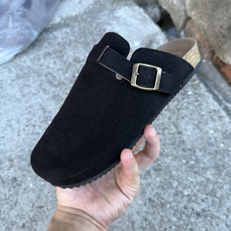 Women's Clogs for Couples, Cork Slippers, Wish Cross-Border Large Size Export Roman Shoes, Casual Half-Slip-On Lazy Shoes, Trendy