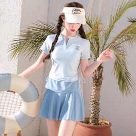泳衣女2026年新款分体裙式保守纯欲风高级感微胖女孩遮肚子肉显瘦