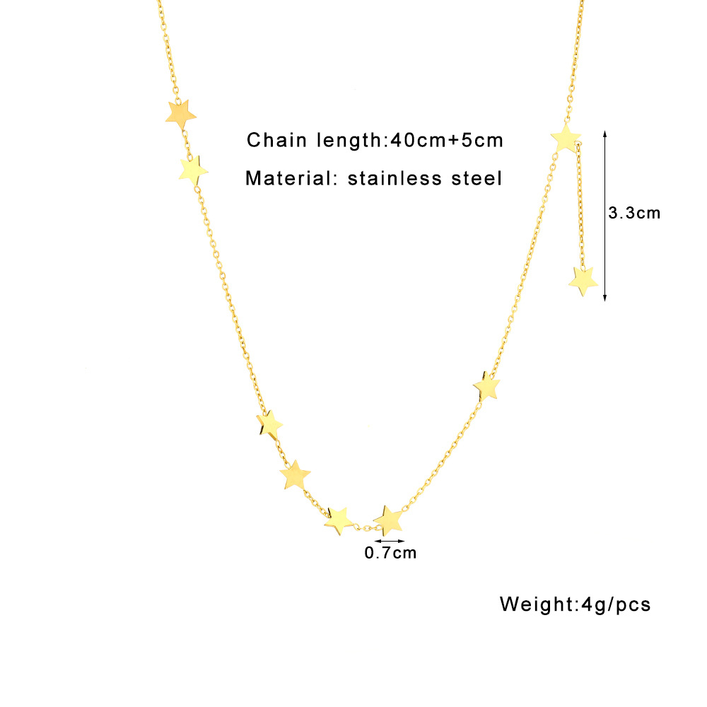 Titanium Steel 18K Gold Plated IG Style Simple Style Plating Star Pendant Necklace display picture 1