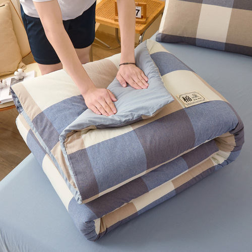 Xinjiang Cotton Thickened Warm All-Cotton Winter Blanket Spring and Autumn Student Dormitory Cotton Blanket Set Single and Double Pillowcase Wholesale
