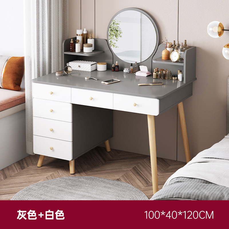 Luz lujo tocador dormitorio moderno simple pequeño apartamento en línea celebridad ins estilo pecho de cajones gabinete de almacenamiento integrado espejo de mesa de maquillaje