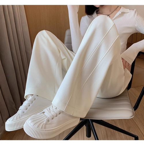 Plus-size women's spring and winter straight-leg loose comfortable wide-leg pants and sportswear