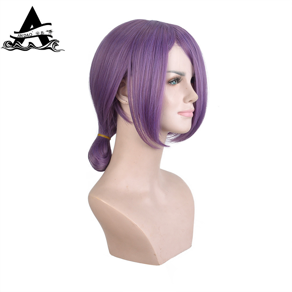 Peluca Morada de Demonio Bomba de Chainsaw Man, Accesorio de Cosplay de Anime de una Pieza, Dropshipping del Fabricante, CB106