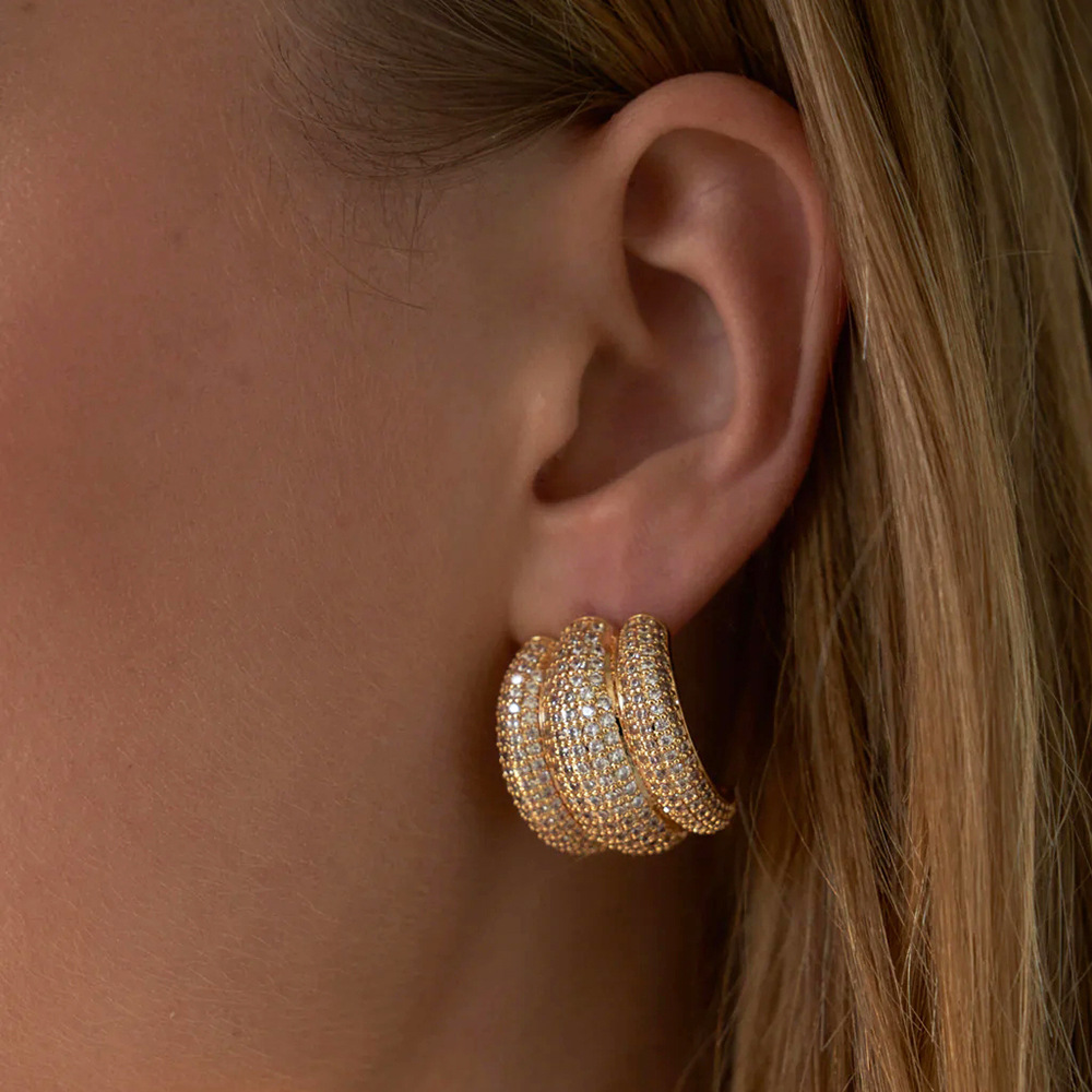15g Weight Copper Ear Needle Material Hoop Earrings Classification 1 Pair Quantity Daily, Street Occasion Copper Material Geometric Pattern All Seasons Season Women's Gender Polished Finish Plating Design Simple Style, Classic Style Style 1 Pair Simple Style Classic Style Geometric Plating Copper Hoop Earrings 5