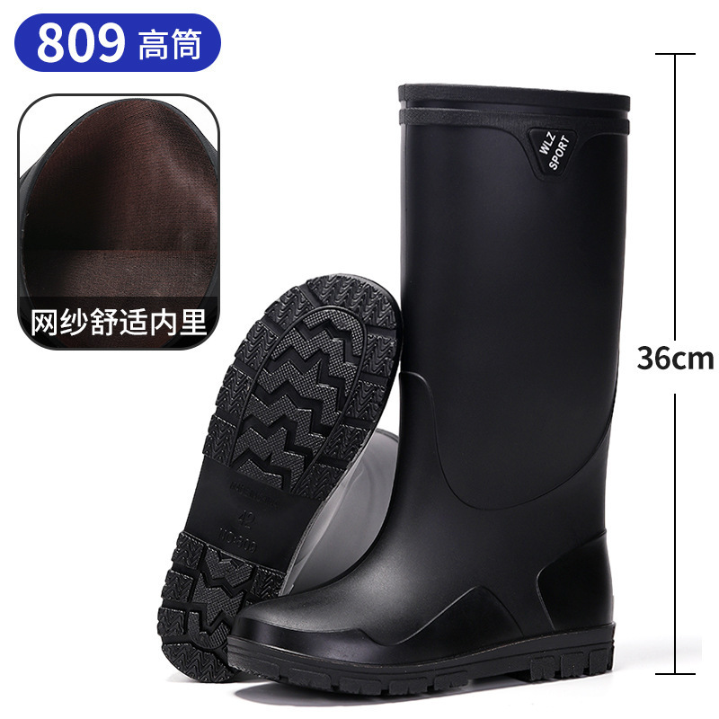 Reflector nocturno de la escuela secundaria baja botas de lluvia para hombres viajes seguros de pesca sitio de construcción de montaña anti-deslizante zapatos de agua zapatos de goma