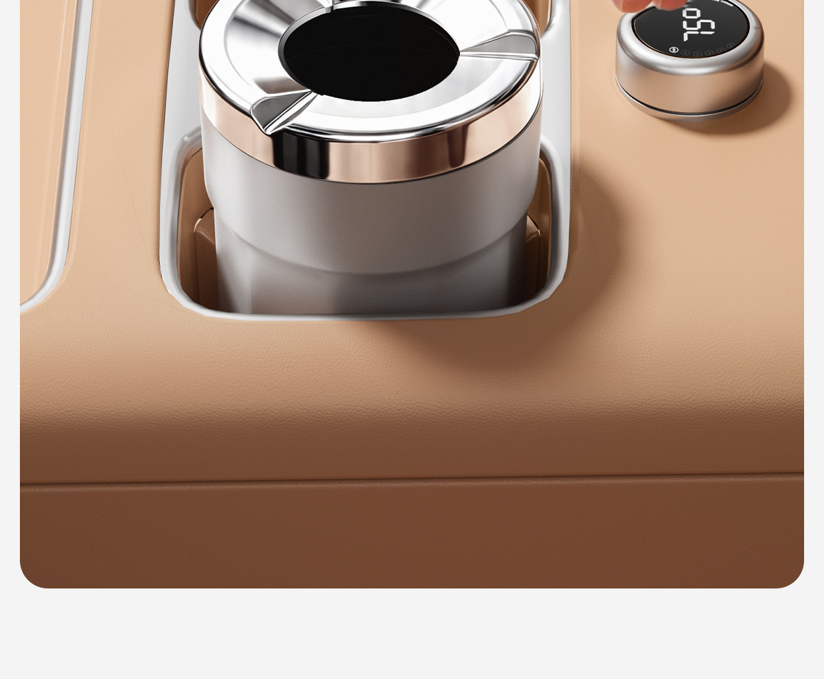 Car-mounted desktop ashtray with rotating opening and closing, large ashtray for home and office, suitable for gifting, high-end and elegant mechanical ashtray