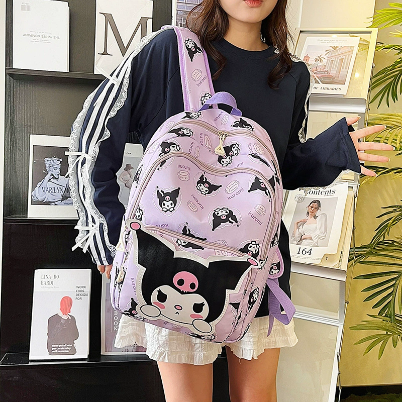 Cartoon capacious backpack, ages 3-6, kids' school bag with panda pattern, adjustable straps