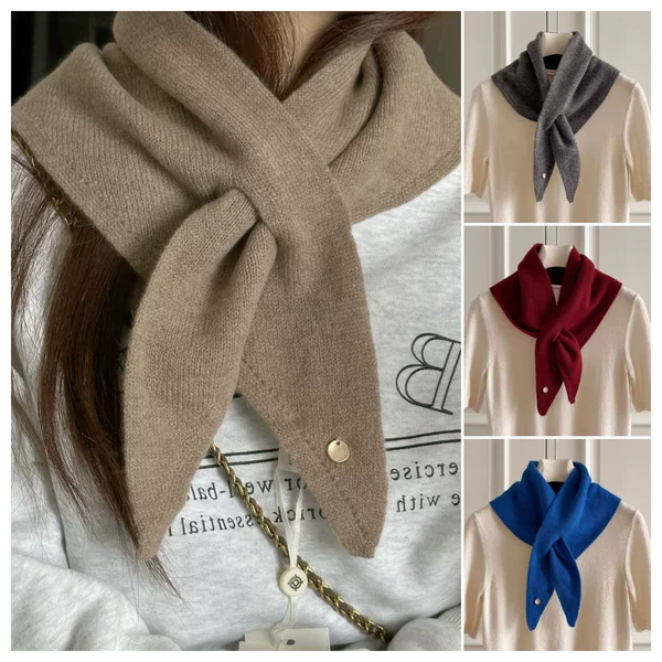 Triangle Scarf in Trendy Style, Soft and Cozy Small Neck Scarf for Women, Versatile Neck Warmer, Solid Color Scarf for Autumn and Winter