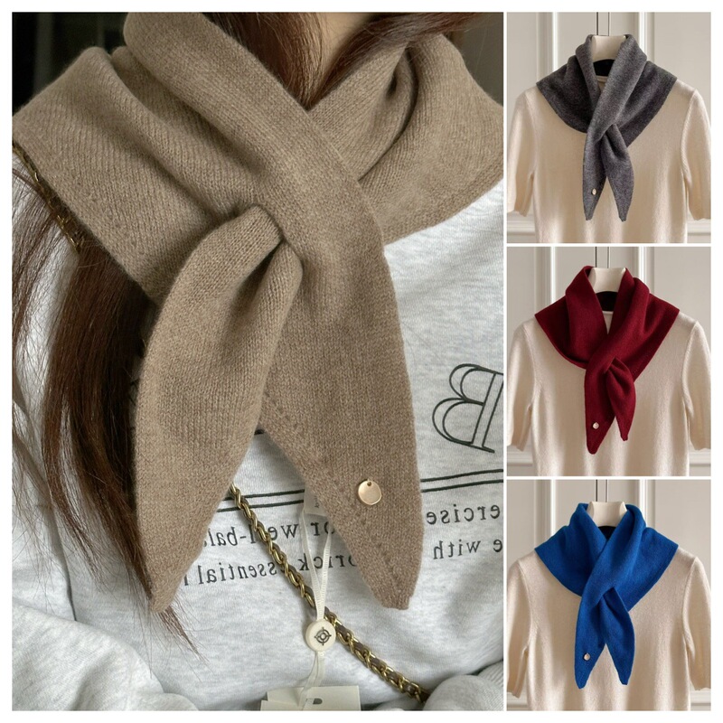 Triangle Scarf in Trendy Style, Soft and Cozy Small Neck Scarf for Women, Versatile Neck Warmer, Solid Color Scarf for Autumn and Winter Triangle Scarf in Trendy Style, Soft and Cozy Small Neck Scarf for Women, Versatile Neck Warmer, Solid Color Scarf for Autumn and Winter