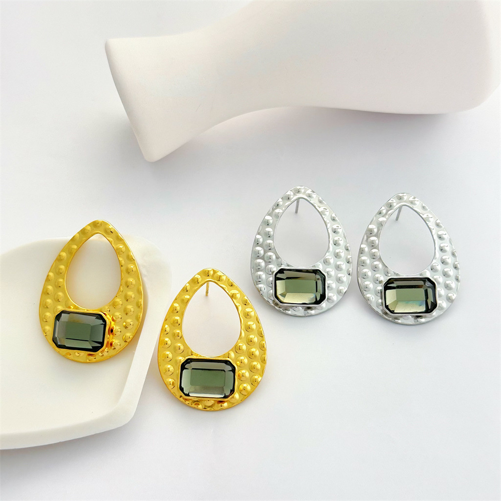 1 Pair Geometric Retro 304 Stainless Steel Ear Studs display picture 1