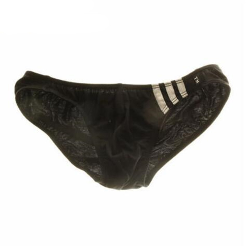Men's briefs sexy thin ice silk fabric breathable low waist high elastic sexy side color matching men's bikini underwear
