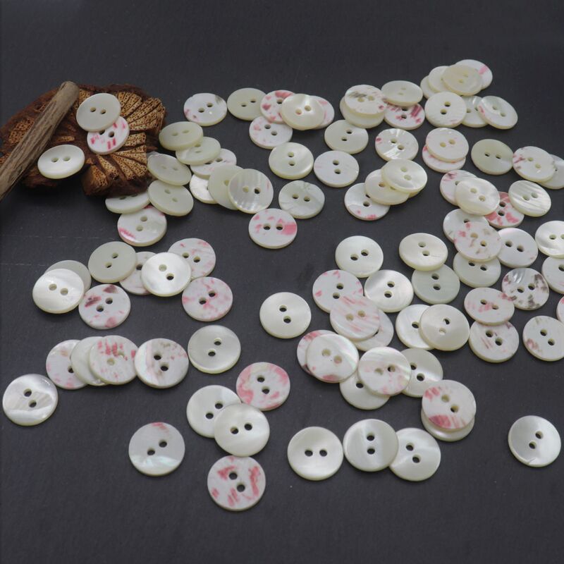 Spot Natural Tarot Shell Horseshoe Screw Button High-end Knitwear Shirt Flat Two-eye Button