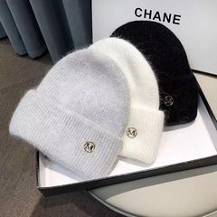 针织帽子女加绒加厚新款秋冬百搭毛线帽大头围套头帽保暖护耳冷帽