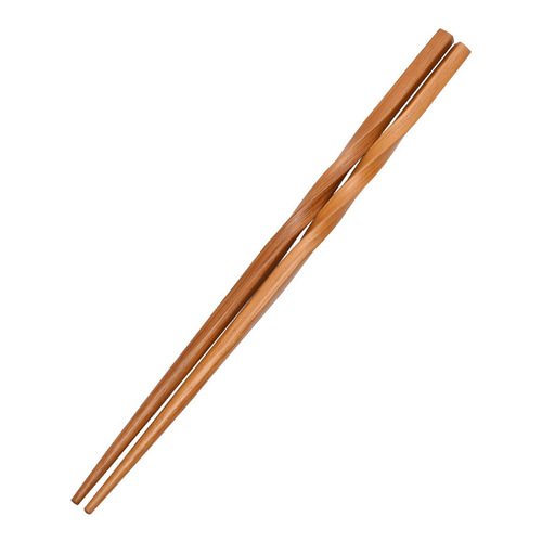 Bamboo and Wooden Zigzag Pattern Bamboo Chopsticks Tableware Household Hotel Bamboo Made Japanese Pointed Tip Chopsticks Carbonized Special Chopsticks 24cm Wholesale