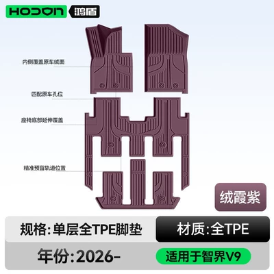 Mat Supplies Collection, Modelə uyğun ayaqaltı - 212t01-zhijie-v9-26-models-seven-seats-single-layer-foot-pad-rongxia-purple-tpe-economical-and-ordinary-style