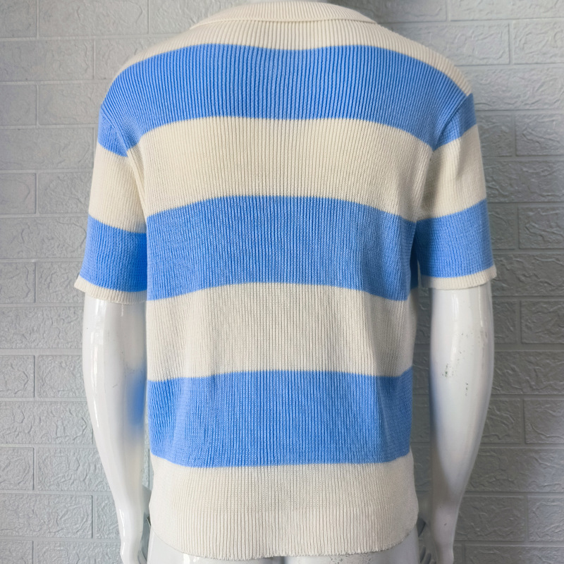 2024 Neues farbiges kurzärmliges Polokragen-Strickhemd Muscle Men's Wear_voghion.com